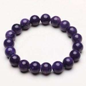 【送料無料】ブレスレット　アクセサリ—　クリスタルビーズブレスレットストレッチ101mm natural purple charoite crystal gemstone stretch beads bracelet zlbb056