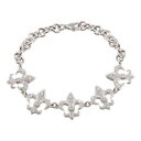 【送料無料】ブレスレット アクセサリ— スターリングシルバーテニスブレスレットsterling silver cz stones fleur de lis tennis bracelet(4)