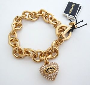 【送料無料】ブレスレット　アクセサリ—　ジューシークチュールアイコンブレスレットコレクションゴールドドルjuicy couture pave heart amp; toggle icon bracelet iconic collection gold rv58