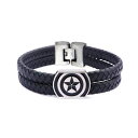 【送料無料】ブレスレット アクセサリ— キャプテンアメリカシールドロゴインチブレスレットmarvel captain america civil war shield logo 825 inch leather bracelet