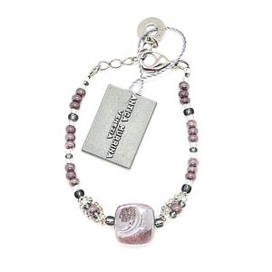 【送料無料】ブレスレット アクセサリ— ブレスレットベネチアムラノガラスbracelet antica murrina venezia with murano glass blue purple silver br730a04