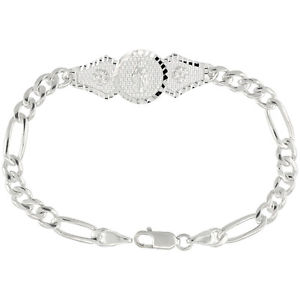 【送料無料】ブレスレット　アクセサリ—　ステンレススターリングシルバーリンクフィガロブレスレット178cm stainless sterling silver link figaro bracelet judas