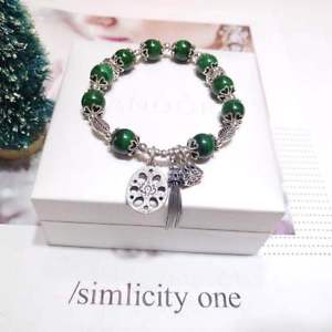 【送料無料】ブレスレット アクセサリ— マラカイトストーンs925シルバーラウンドボールブレスレットfashion natural malachit...