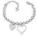 yzuXbg@ANZT?@uXbgubb84035lladies guess silver plated heart in heart bracelet ubb84035l