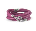 【送料無料】ブレスレット アクセサリ- フクシアレザーベゼルラップブレスレットfuchsia leather wrap bracelet with bezel charm