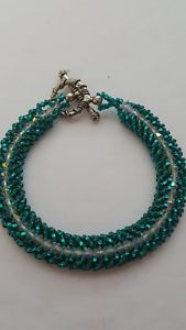 【送料無料】ブレスレット アクセサリ— ブレスレットガラスシードビーズhand made bracelet, with swarovsky crystals and glass seed beads toho