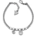 【送料無料】ブレスレット　アクセサリ—　ステンレススチールブレスレットボールguess jewels stainless steel bracelet ball with charms ubb28052s
