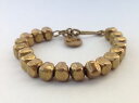 【送料無料】ブレスレット アクセサリ— チェーンデザイナーブレスレットブロンズスクエアビーズheavy bold bronze square beads on chain designer bracelet signed libido e m