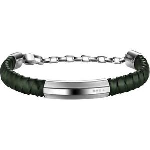 【送料無料】ブレスレット アクセサリ— ブレスレットプレートスチールマンスチールmens breil thorn bracelet tj1762 green leather plate steel man steel