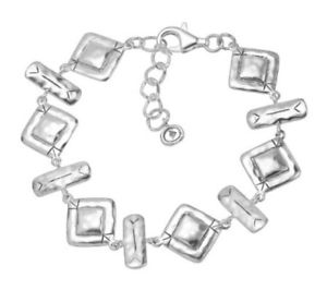 【送料無料】ブレスレット　アクセサリ—　リンクブレスレットsilpada b3408 hammred link sterling silver geometric detail bracelet