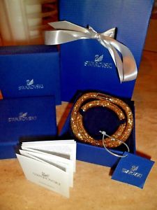 【送料無料】ブレスレット　アクセサリ—　スワロフスキースターダストゴールドダブルブレスレットbnib ..