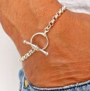 【送料無料】ブレスレット アクセサリ- 925スターリングリンクチェーントグル925 sterling silver link chain bracelet toggle clasp chunky round men women
