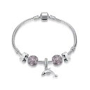 【送料無料】ブレスレット アクセサリ— スターリングシルバーブレスレットジルコンドルフィンペンダントwoman 925 sterling silver bracelet hand chain flower zircon dolphin pendant cg(4)