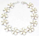 yzuXbg@ANZT?@Vo[nCAvAt[NuXbgsilver 925 hawaiian plumeria flower link bracelet cz 2t 15mm 7 12