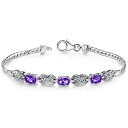【送料無料】ブレスレット アクセサリ— アメジストスターリングシルバーブレスレット125 ct oval purple amethyst sterling silver bracelet(4)