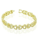 【送料無料】ブレスレット　アクセサリ—　スターリングシルバーテニスブレスレット925 sterling silver yellow goldtone clear cz dlink tennis bracelet, 7