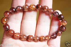 【送料無料】ブレスレット アクセサリ— ブラジルルチルブレスレット89mm aaa genuine natural brazil copper rutilated quartz crystal bracelet