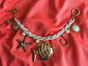 【送料無料】ブレスレット　アクセサリ—　ジョンソンヴィンテージシェルスターフィッシュブレスレットbetsey johnson vintage white nautical fish hook shell seahorse starfish bracelet