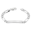 yzuXbg@ANZT?@X^[OVo[tBKNuXbgC^A7mm sterling silver figaro link id 79 bracelet, free engraving, made in italy