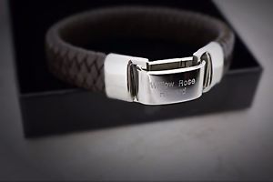 楽天hokushin【送料無料】ブレスレット　アクセサリ—　レザーブレスレットサイズmens personalised leather bracelet any engraving various sizes and colours