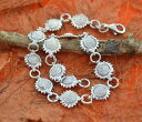 【送料無料】ブレスレット　アクセサリ—　サンフラワーリンクヒマワリsunflower link braceletsterling silverflower jewelry,sunflower,summer,gift ide