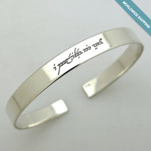 【送料無料】ブレスレット アクセサリ— カスタムブレスレットリングカフパーソナライズcustom elvish engraved bracelet ...