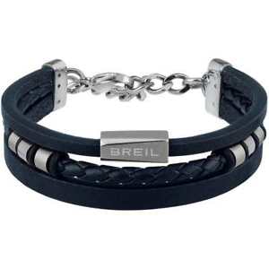 【送料無料】ブレスレット　アクセサリ—　スチールブレスレットbreil steel bracelet outer man and leather bluetj2669