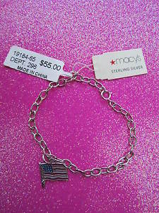 【送料無料】ブレスレット アクセサリ— スターリングシルバーアメリカブレスレット925 sterling silver usa flag bracelet