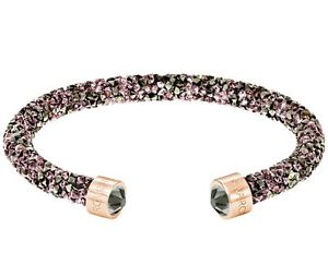 ブレスレット　アクセサリ—　スワロフスキーローズゴールドシングルカフサイズドルswarovski 5348098 crystaldust rose gold ends single cuff size m rrp99