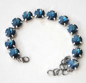 ̵ۥ֥쥹åȡꡡեƥ˥montana 10mmrivoliswarovski crystal tennis bracelet blue montana 10mm rivoli fancy stones