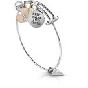 【送料無料】ブレスレット　アクセサリ—　スチールブレスレットguess jewels rigid steel bracelet with charms ubb85055