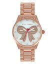 【送料無料】ブレスレット　アクセサリ—　ジョンソンアナログnwt betsey johnson analog watch womens motherofpearl amp; crystal bow