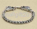 【送料無料】ブレスレット　アクセサリ—　スターリングシルバーダブルドラゴンスケールブレスレットpure s925 sterling silver individuality double dragons head scales bracelet
