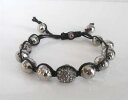 【送料無料】ブレスレット アクセサリ- タイグレークリスタルディスコボールビードコードブレスレット tai grey crystal disco ball sterling silver bead adjustable cord bracelet