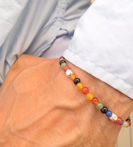 【送料無料】ブレスレット　アクセサリ—　ビーズスターリングシルバービーズブレスレットオニキスビーズmulticolored quartz beads sterling 925 silver bead bracelet onyx beads round red