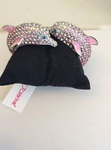 【送料無料】ブレスレット　アクセサリ—　ジョンソンオーシャンドライブピンククリスタルドルフィンヒンジブレスレットドルbetsey johnson ocean drive pink crystal dolphin hinge bracelet 125 be20