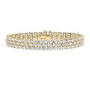 【送料無料】ブレスレット アクセサリ— ブレスレット2860 tcw cz 18k yellow goldplated triplerow bracelet 85(4)
