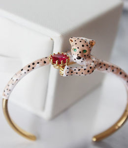 ̵ۥ֥쥹åȡ—pulsera esmalte pantera leopardo marrn a...