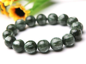 【送料無料】ブレスレット　アクセサリ—　クリスタルラウンドビーズブレスレットgenuine natural green seraphinite crystal round beads nice bracelet 12mm aaa