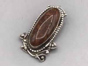 ̵ۥ֥쥹åȡꡡӥơ른ȥ󥰥ޥvintage argent sterling marron agate pendentif sign
