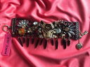 【送料無料】ブレスレット　アクセサリ—　ジョンソンハリウッドクーガースパイクブレスレットbetsey johnson hollywood glam leopard cougar cat crystal jeweled spike bracelet