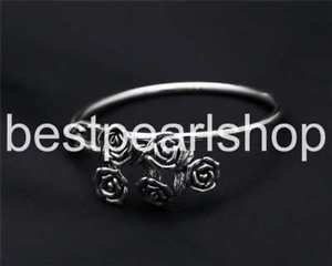 【送料無料】ブレスレット　アクセサリ—　スターリングシルバーレトロシンプルバラブレスレットpure s925 sterling silver retro simple rose bouquet telescopic womens bracelet