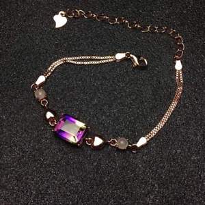 【送料無料】ブレスレット アクセサリ— ロマンチックアメジストクォーツスターリングシルバーブレスレットnoble romantic natural ...