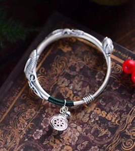 【送料無料】ブレスレット アクセサリ— スターリングシルバーレトロブレスレットヒーリング999 sterling silver hand carve...