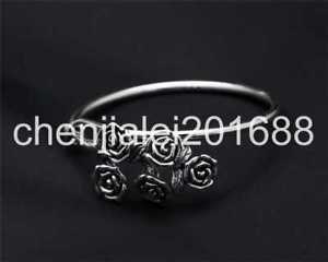 【送料無料】ブレスレット　アクセサリ—　スターリングシルバーレトロシンプルバラブレスレットpure s925 sterling silver retro simple rose bouquet telescopic womens bracelet