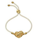 【送料無料】ブレスレット　アクセサリ—　カデナドラドguess cadena mueca ubb21221 dorado pulsera con beigefarbener textilkordel