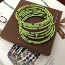 【送料無料】ブレスレット　アクセサリ—　ライムグリーンシードビーズスターリングシルバーラップブレスレットsilpada lime green seed bead 925 sterling silver wrap bracelet b1574 retired