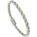 【送料無料】ブレスレット アクセサリ- スターリングシルバーリンクテニスブレスレットsterling silver 525 ct cz vlink tennis bracelet