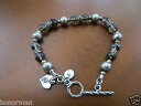 【送料無料】ブレスレット アクセサリ— スターリングスモーキークオーツハートトグルsilpada braclet sterling retired smoky quartz heart charm toggle rare b1477