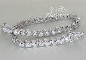 【送料無料】ブレスレット　アクセサリ—　プラチナテニスカットブレスレット78 ct platinumep brilliant cut tennis bracelet